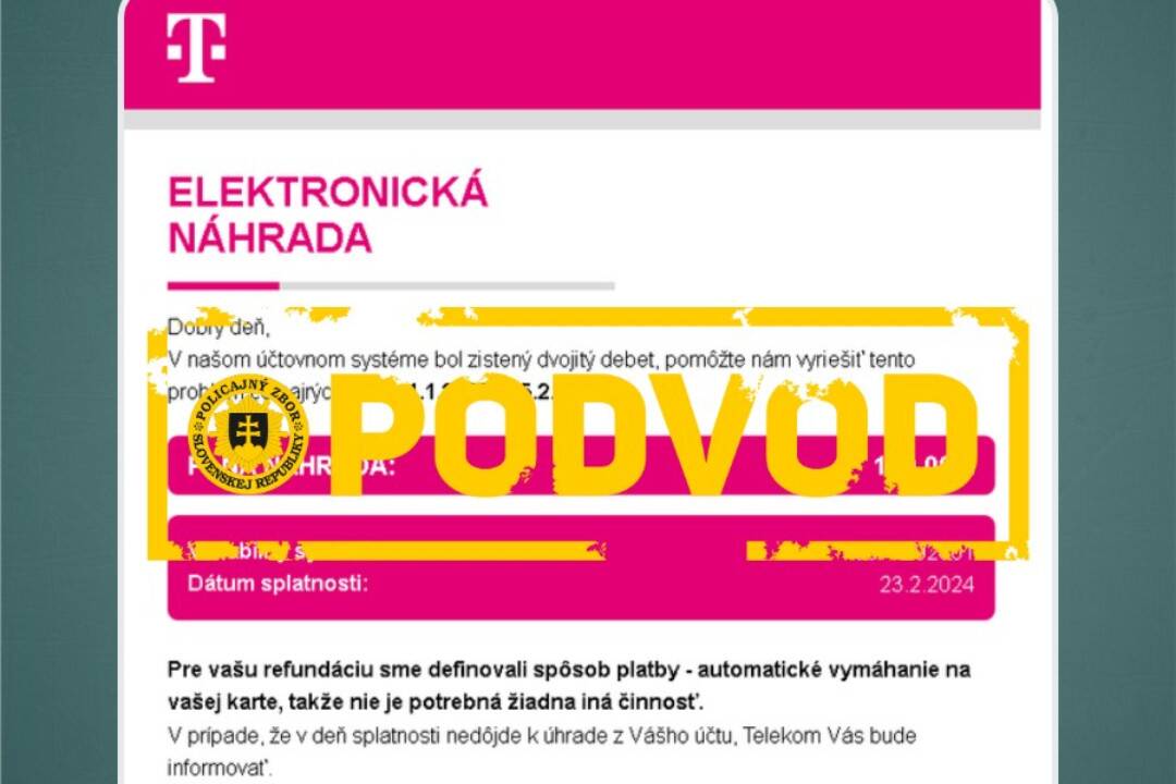 Foto: Pozor na falošné faktúry od Telekomu. Sú takmer na nerozoznanie od tých pravých