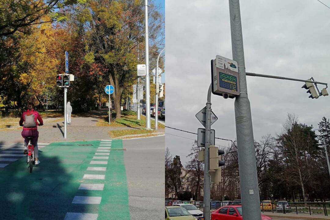 Foto: Počítadlo cyklistov na Komenského nefunguje. Košičania uvažujú, či nešlo o vyhodené peniaze