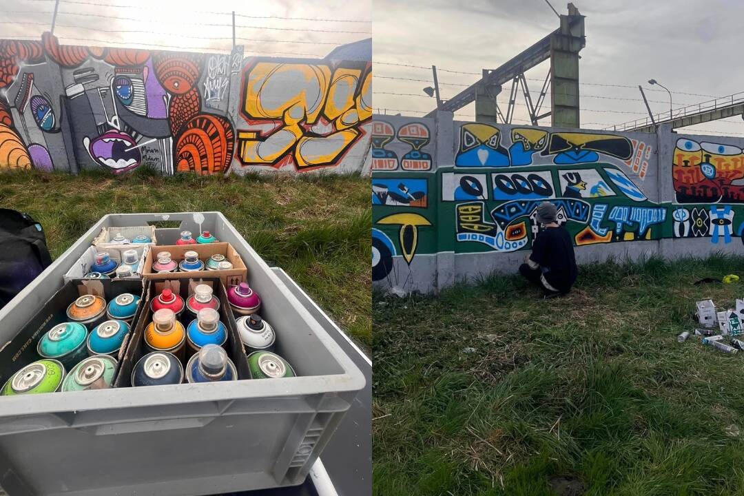 FOTO: Na Juhu pribudla už druhá graffiti stena. Betónový múr sa zmenil na umelecké plátno