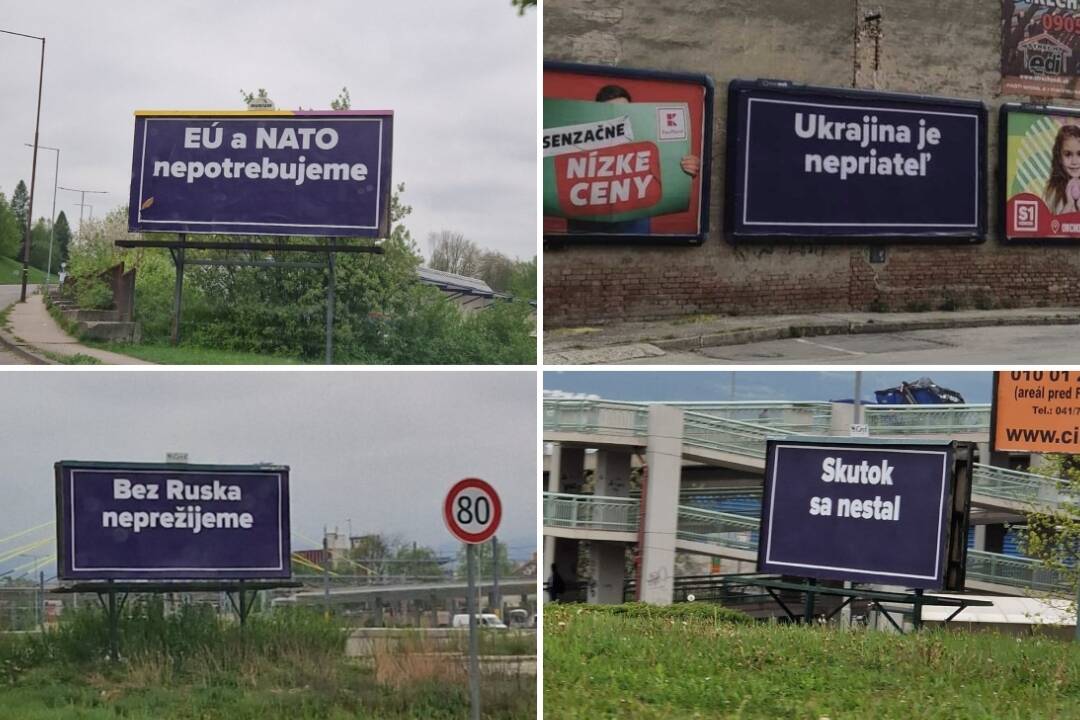 Foto: Ostrá predvolebná kampaň: „Proruské“ billboardy majú byť pre Slovensko zrkadlom