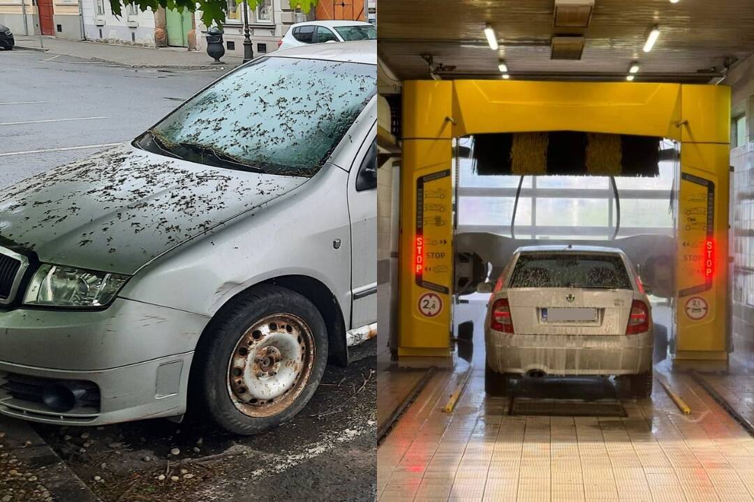 Foto: Košičanku vyrušoval tátoš posiaty vtáčím trusom v centre. Po búrlivej diskusii na internete majiteľ auto preparkoval