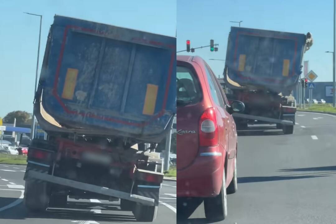 Foto: VIDEO: Život ohrozujúca jazda. Nebezpečne naklonený nákladiak vyvolal na Michalovských cestách drámu 