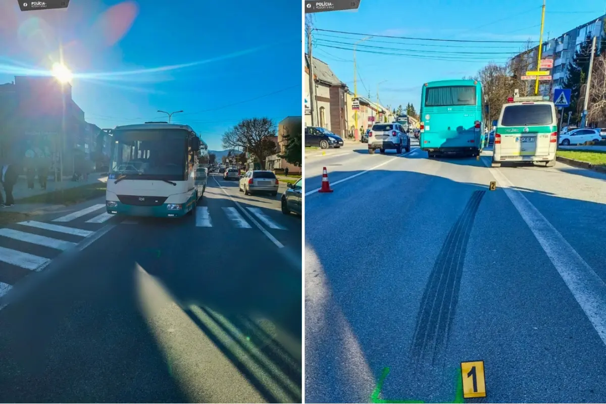 FOTO: V Sečovciach zrazil autobus malé dievčatko, záchranársky vrtuľník ju previezol do nemocnice