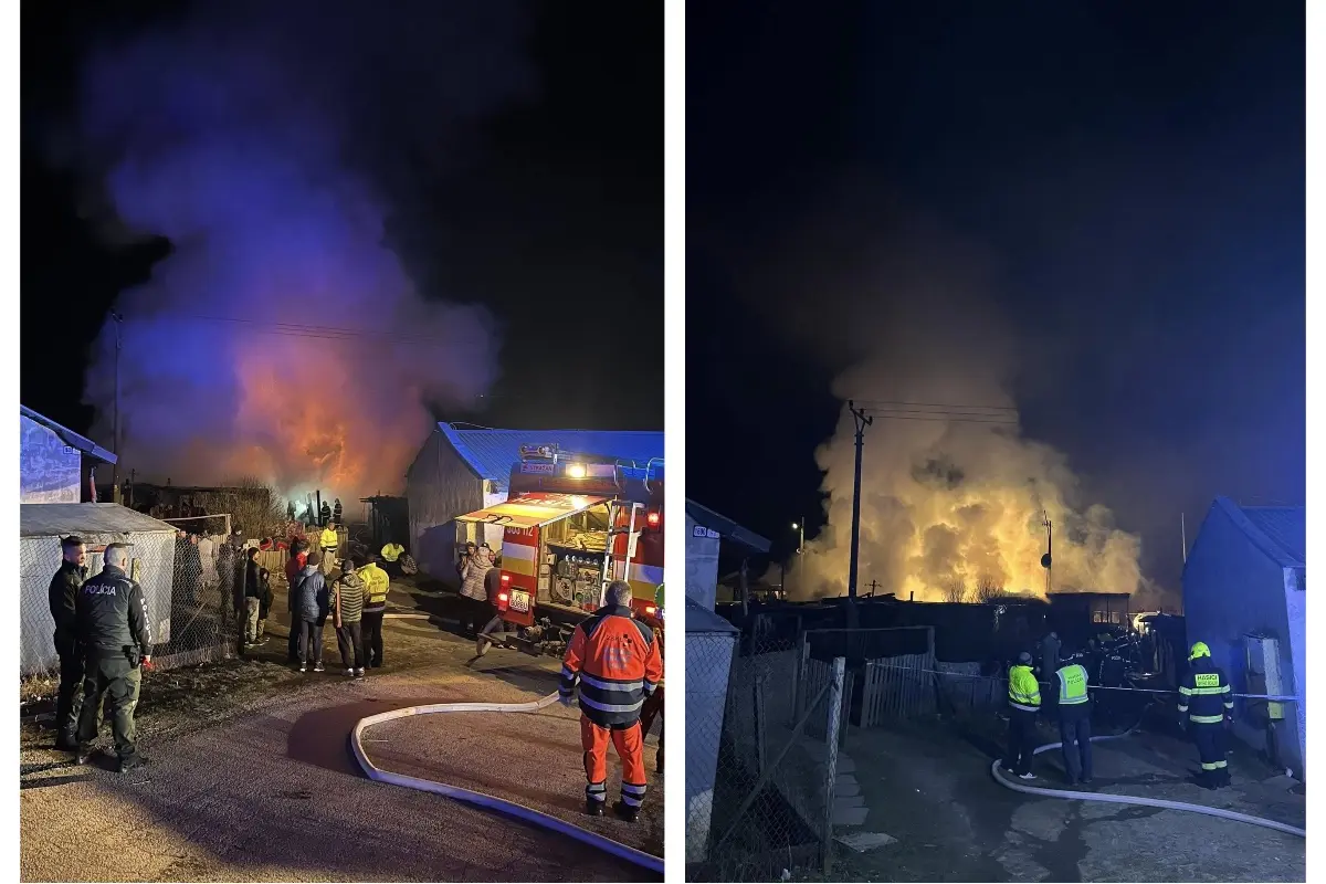 FOTO: Na východe došlo k tragickému požiaru chatrče. O život prišlo päť ľudí, medzi nimi aj niekoľkomesačné  bábätko