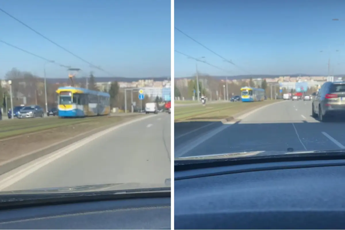 Foto: Na električkovej trati pred Amfiteátrom došlo k nehode, spoj dočasne nahradia autobusy