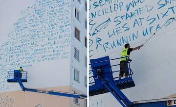 VIDEO: Umenie či nevkus? Obyvateľov KVP pohoršil zhluk písmen na fasáde budovy