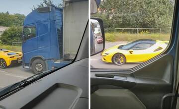 VIDEO: Ferrari vs kamión, bizarná nehoda na VSS sa zaobišla bez zranenia. Poisťovňa zaplače, bavia sa vodiči