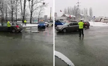 VIDEO: Na križovatke Dneperská - Levočská sa zrazili dve autá, krátko sa zdržíte