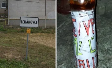 Odíďte z Lekároviec, našla si mladá rodina na svojom dvore nalepený odkaz na fľaši s neznámou tekutinou